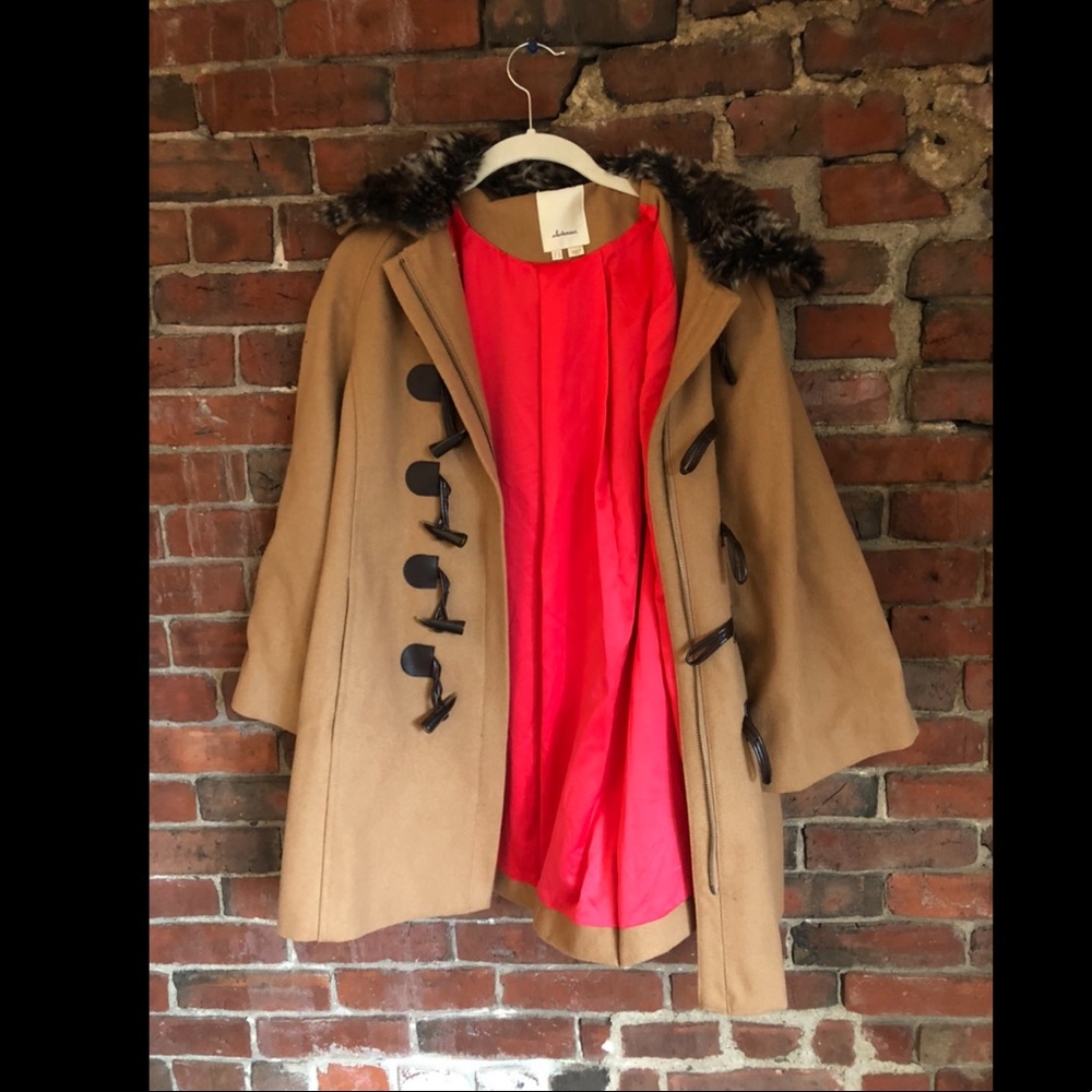 Anthropologie elevenses faux fur coat
